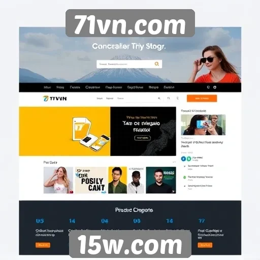Navegação e design do site 71vn